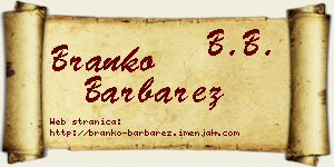 Branko Barbarez vizit kartica